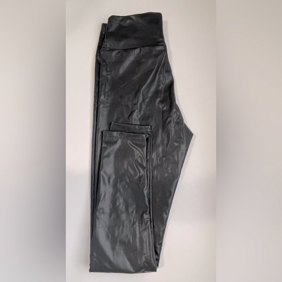 NWOT Black Faux Leather Leggings - Picture 13 of 13